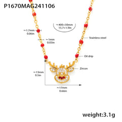 Holiday Bell or Reindeer Charm Necklace