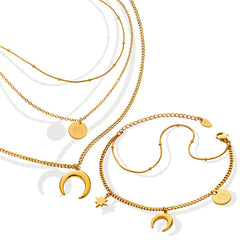 Celestial Layered Necklace & Bracelet