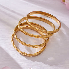 18K Gold-Plated Twisted Band Bangle