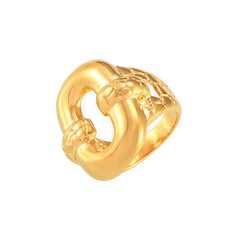 18K Gold-Plated Interlocking Oval Statement Ring