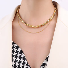 18K Gold-Plated Polished Link Necklace