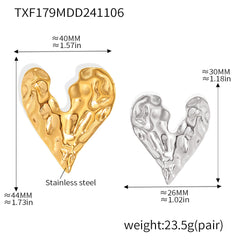 Sculptural Heart Pendant Necklace or Asymmetric Earrings