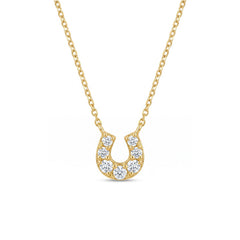 Daphne Dainty Pavé Horseshoe Necklace