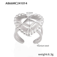 Quilted Heart Statement Ring