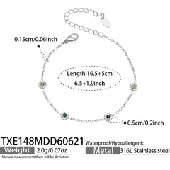 18K Gold-Plated Color Cubic Zirconia Station Jewelry