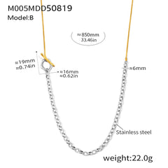Two-Tone & Polished Long Toggle Necklaces