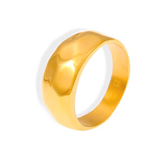 18K Gold-Plated Sculptural Faceted Band Ring