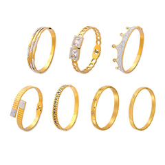 18K Gold-Plated Stone-Set Statement Clasp Bracelets