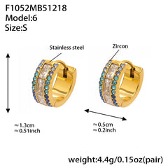 18K Gold-Plated Double-Row Cubic Zirconia Hoops