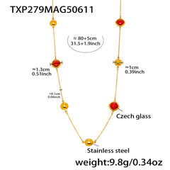 Faceted Czech Glass Long Necklace