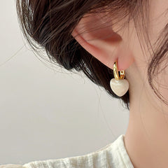 Nicolette Vintage-Inspired Enamel Heart Stud Earrings