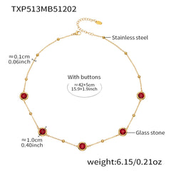 Faceted Round Glass Stone Necklace, Bracelet & Earrings