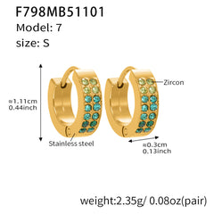 U-Shaped Cubic Zirconia Hoop Earrings