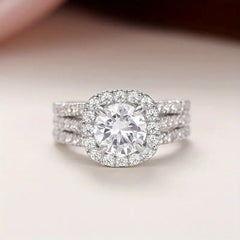 Bold Three Row Pavé Ring