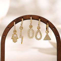 Cubic Zirconia Geometric Drop Earrings