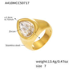 Teardrop Cubic Zirconia Statement Ring