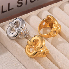 18K Gold-Plated Interlocking Oval Statement Ring