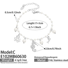 Ocean Charm Bracelet with Stone Accents
