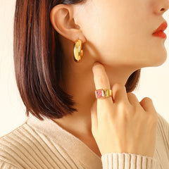 Polished Rounded Hoop Earrings