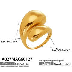 Sculptural Teardrop Open Ring