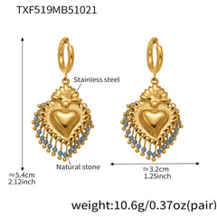 Heart and Bead Charm Necklace, Bracelet or Earrings