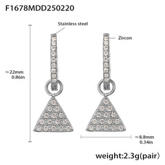 Cubic Zirconia Geometric Drop Earrings