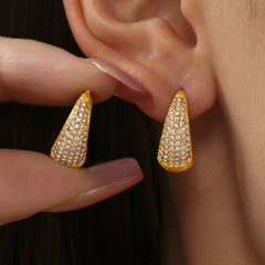 18K Gold-Plated Color Cubic Zirconia Rounded Hoops