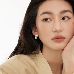 Marielle Vintage-Inspired Pearl Pavé Stud Earrings No. 531323