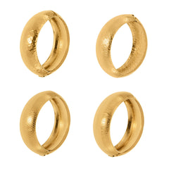 18K Gold-Plated Hammered Wide Bangle Designs