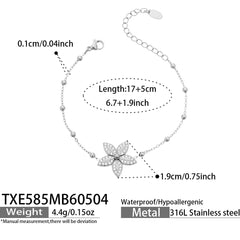 Flower Cubic Zirconia Necklace, Bracelet, Earrings & Ring