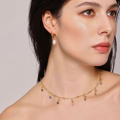 Freshwater Pearl or Lapis Accent Necklace or Earrings