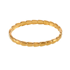 18K Gold-Plated Rectangular Link Bangle Bracelet