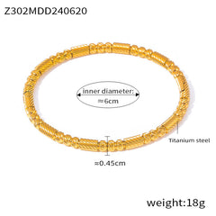 Gold-Tone Textured Bead Bangle Designs