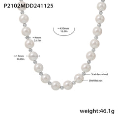 Large Faux Pearl Bead Necklace