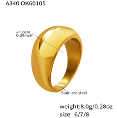 Polished Rounded Band Ring