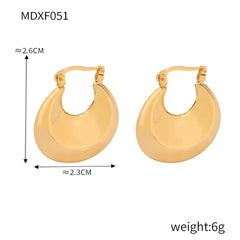 Polished Crescent Hoop Earrings