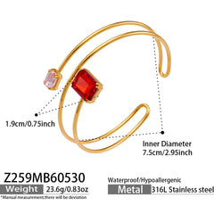18K Gold-Plated Two-Accent Spiral Cuff