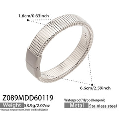 18K Gold-Plated Ribbed Flexible Bracelet