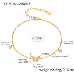 Cubic Zirconia Nature Charm Anklets