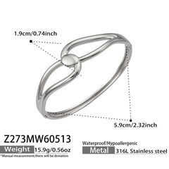 18K Gold-Plated Sculptural Link Bangle Bracelet