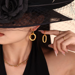 Asymmetric Linked Hoop Earrings