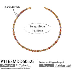 18K Gold-Plated Colored Cubic Zirconia Tennis Jewelry