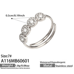 Cubic Zirconia Five-Stone Open Ring