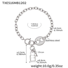 18K Gold-Plated Lock and Key Chain Necklace or Bracelet