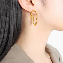 18K Gold-Plated Sculptural Curved Stud Earrings