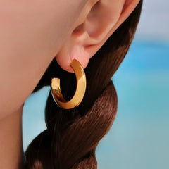 Polished Rounded Hoop Earrings