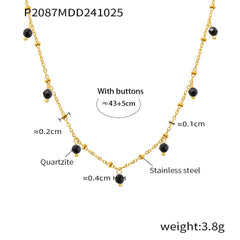 Colorful Stone Beaded Necklaces & Flat Chain