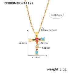 Color Cubic Zirconia Initial Pendant Charm