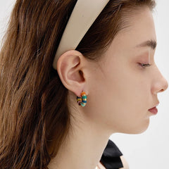 Daphne Enamel Hoop Earrings