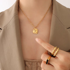 18K Gold-Plated Figure or Tag Pendant Necklace